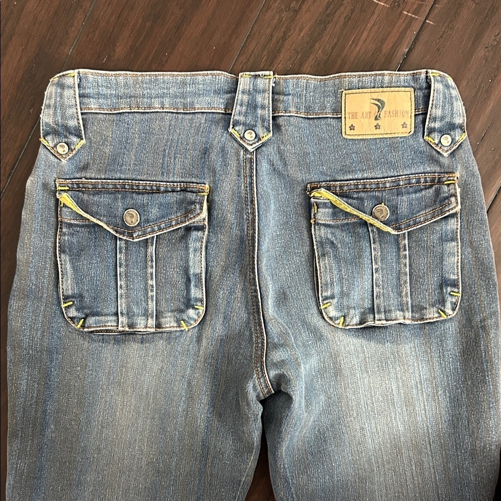Hoi Kam Blue Cargo Women Jeans 5/6 - Picture 6 of 7